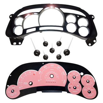 US Speedo® - Escalade Edition Gauge Face Kit with Chrome Lens, Pink, 120 MPH