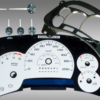 US Speedo® - Escalade Edition Gauge Face Kit, White, 200 KMH