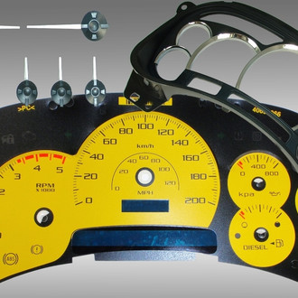 US Speedo® - Escalade Edition Gauge Face, Yellow, 120 MPH