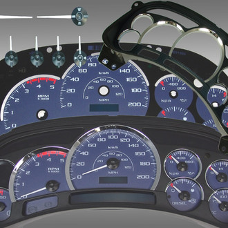 US Speedo® - Escalade Edition Gauge Face, Blue, 200 KMH