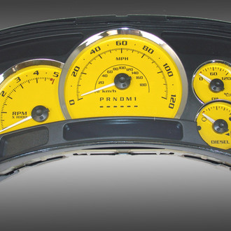 US Speedo® - Escalade Edition Gauge Face, Yellow, 120 MPH
