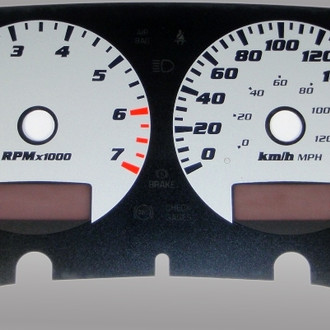US Speedo® - Daytona Edition Gauge Face Kit with White Night Lettering Color, Silver, 7000 RPM