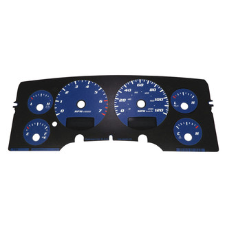 US Speedo® - Daytona Edition Gauge Face Kit with White Night Lettering Color, Blue, 120 MPH, 7000 RPM