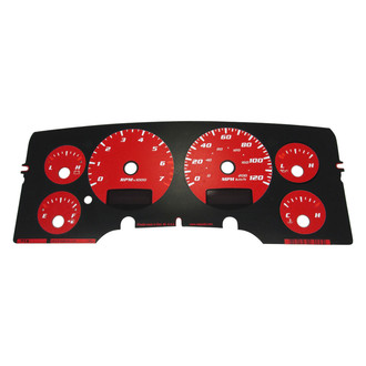 US Speedo® - Daytona Edition Gauge Face Kit with White Night Lettering Color, Red, 120 MPH, 7000 RPM