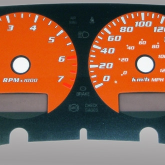 US Speedo® - Daytona Edition Gauge Face Kit with White Night Lettering Color, Orange, 7000 RPM