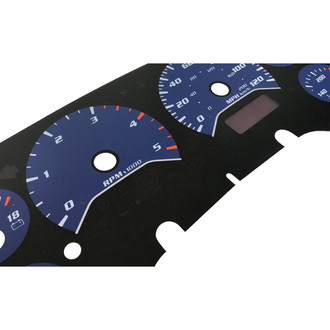 US Speedo® - Daytona Edition Gauge Face Kit with White Night Lettering Color, Blue, 120 MPH, 5000 RPM