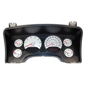 US Speedo® - Daytona Edition Gauge Face Kit with White Night Lettering Color, Silver, 120 MPH, 7000 RPM