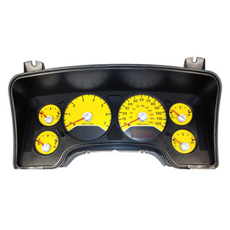 US Speedo® - Daytona Edition Gauge Face Kit with White Night Lettering Color, Yellow, 120 MPH, 7000 RPM