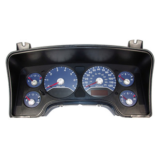 US Speedo® - Daytona Edition Gauge Face Kit with White Night Lettering Color, Blue, 120 MPH, 7000 RPM
