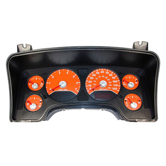 US Speedo® - Daytona Edition Gauge Face Kit with White Night Lettering Color, Orange, 120 MPH, 7000 RPM