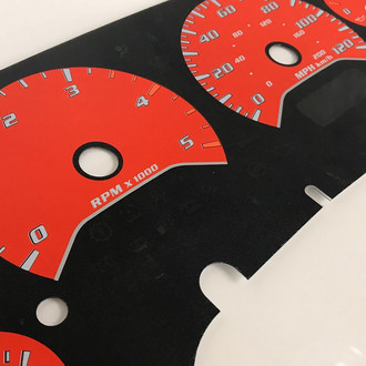 US Speedo® - Daytona Edition Gauge Face Kit with White Night Lettering Color, Orange, 120 MPH