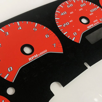 US Speedo® - Daytona Edition Gauge Face Kit with White Night Lettering Color, Orange, 120 MPH, 7000 RPM
