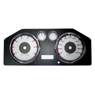 US Speedo® - Daytona Edition Gauge Face Kit with White Night Lettering Color, Silver, 120 MPH