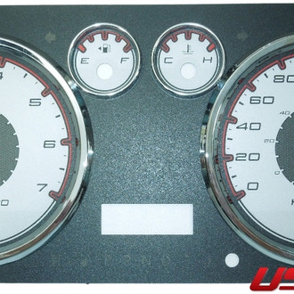 US Speedo® - Daytona Edition Gauge Face Kit with White Night Lettering Color, Silver, 200 KMH