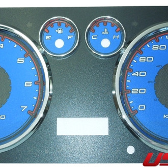 US Speedo® - Daytona Edition Gauge Face Kit with White Night Lettering Color, Blue, 200 KMH
