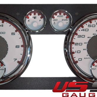 US Speedo® - Daytona Edition Gauge Face Kit with White Night Lettering Color, Silver, 200 KMH