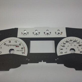US Speedo® - Daytona Edition Gauge Face Kit with OEM Night Lettering Color, White, 220 KMH, 7000 RPM