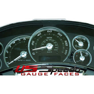 US Speedo® - Stealth Edition Gauge Face Kit, 100 MPH