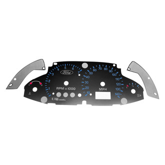 US Speedo® - Stainless Steel Gauge Face Kit with Blue Numbers