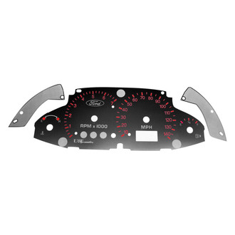 US Speedo® - Stainless Steel Gauge Face Kit with Red Numbers