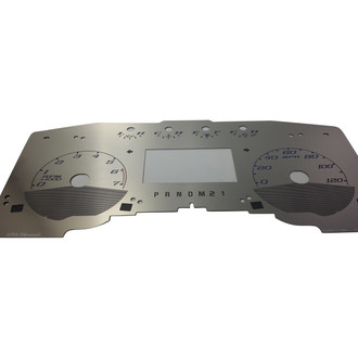 US Speedo® - Stainless Steel Gauge Face Kit with Blue Numbers, 120 MPH