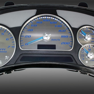 US Speedo® - Stainless Steel Gauge Face Kit with Blue Numbers