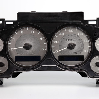US Speedo® - Stainless Steel Gauge Face Kit with White Numbers, 120 MPH