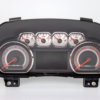 US Speedo® - Stainless Steel Gauge Face Kit with Red/Red Numbers, 140 MPH
