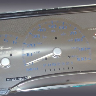 US Speedo® - Stainless Steel Gauge Face Kit with Blue Numbers, 100 MPH