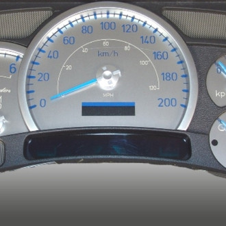 US Speedo® - Stainless Steel Gauge Face Kit with Blue Numbers