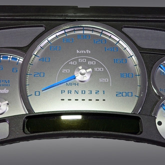 US Speedo® - Stainless Steel Gauge Face Kit with Blue Numbers