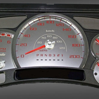 US Speedo® - Stainless Steel Gauge Face Kit with Red Numbers