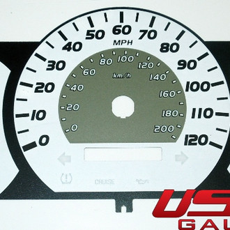 US Speedo® - Daytona Edition Gauge Face Kit with Amber Night Lettering Color, Yellow, 120 MPH