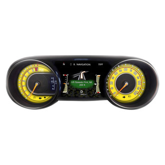 US Speedo® - Daytona Edition Gauge Face Kit, Yellow, 120 MPH, 7000 RPM