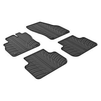 Vaico® - 1st & 2nd Row Black Rubber Floor Mat Set