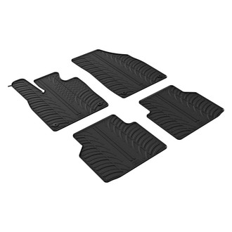 Vaico® - 1st & 2nd Row Black Rubber Floor Mat Set