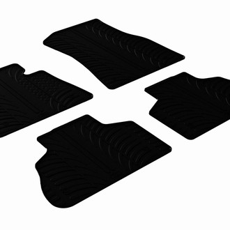 Vaico® - 1st & 2nd Row Black Rubber Floor Mat Set