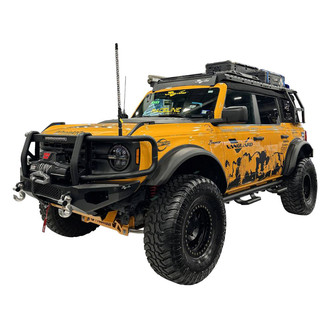 Vanguard Off-Road® - Full Width Black Powder Coated Front Winch HD Bumper with Brush Guard