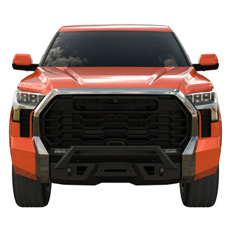 Vanguard Off-Road® - Stubby Black Powder Coated Front HD Bumper with Hoop