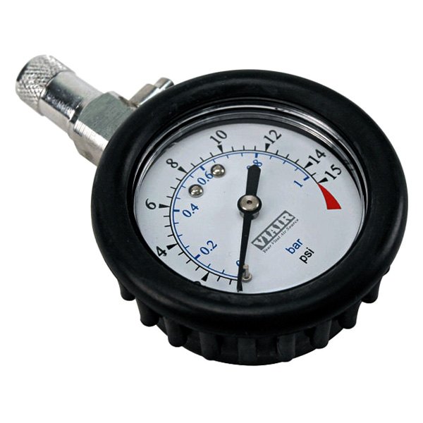 Viair® - 0 to 15 psi Dial Tire Pressure Gauge with Bleeder Valve & Rubber Boot