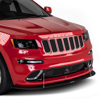Vicrez® - VZ Style Gloss Black Front Bumper Splitter with Support Rods