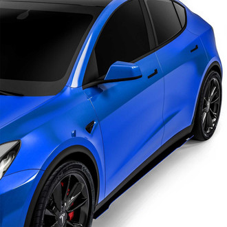Vicrez® - VR1 Style Carbon Flash Metallic Side Skirt Splitters