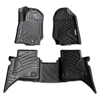 Vicrez® - All-Weather 1st & 2nd Row Black Rubber Floor Mat Set