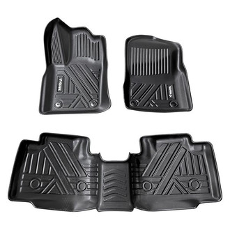 Vicrez® - All-Weather 1st & 2nd Row Black Rubber Floor Mat Set