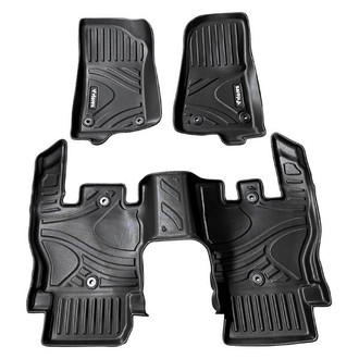 Vicrez® - All-Weather 1st & 2nd Row Black Rubber Floor Mat Set