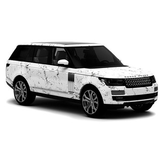 Vicrez® - 5' x 55' Black White Granite Marble Vinyl Car Wrap Film