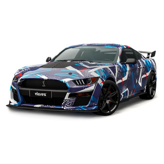 Vicrez® - Abstract 5' x 60' Red Navy Blue Urban Vinyl Car Wrap Film