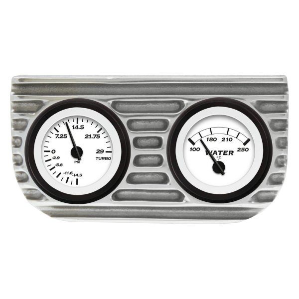 Vintage Parts® - Finned 2-Gauge Bezel Mount with Aurora Boost and Water Gauges