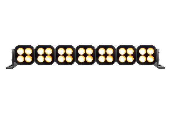 Vision X® - Unite Series Blackout 20" 84W Curved Dual Row Flood Beam Amber LED Light Bar, Front View