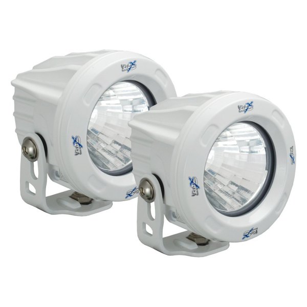 Vision X® - Optimus Series 3.7" 2x10W Round White Housing Flood Beam LED Lights